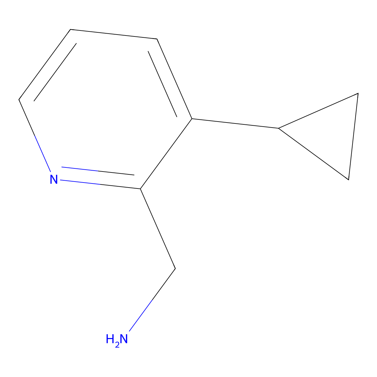 (3-Cyclopropylpyridin-2-yl)methanamine molecular structure, CAS 1256816-54-2