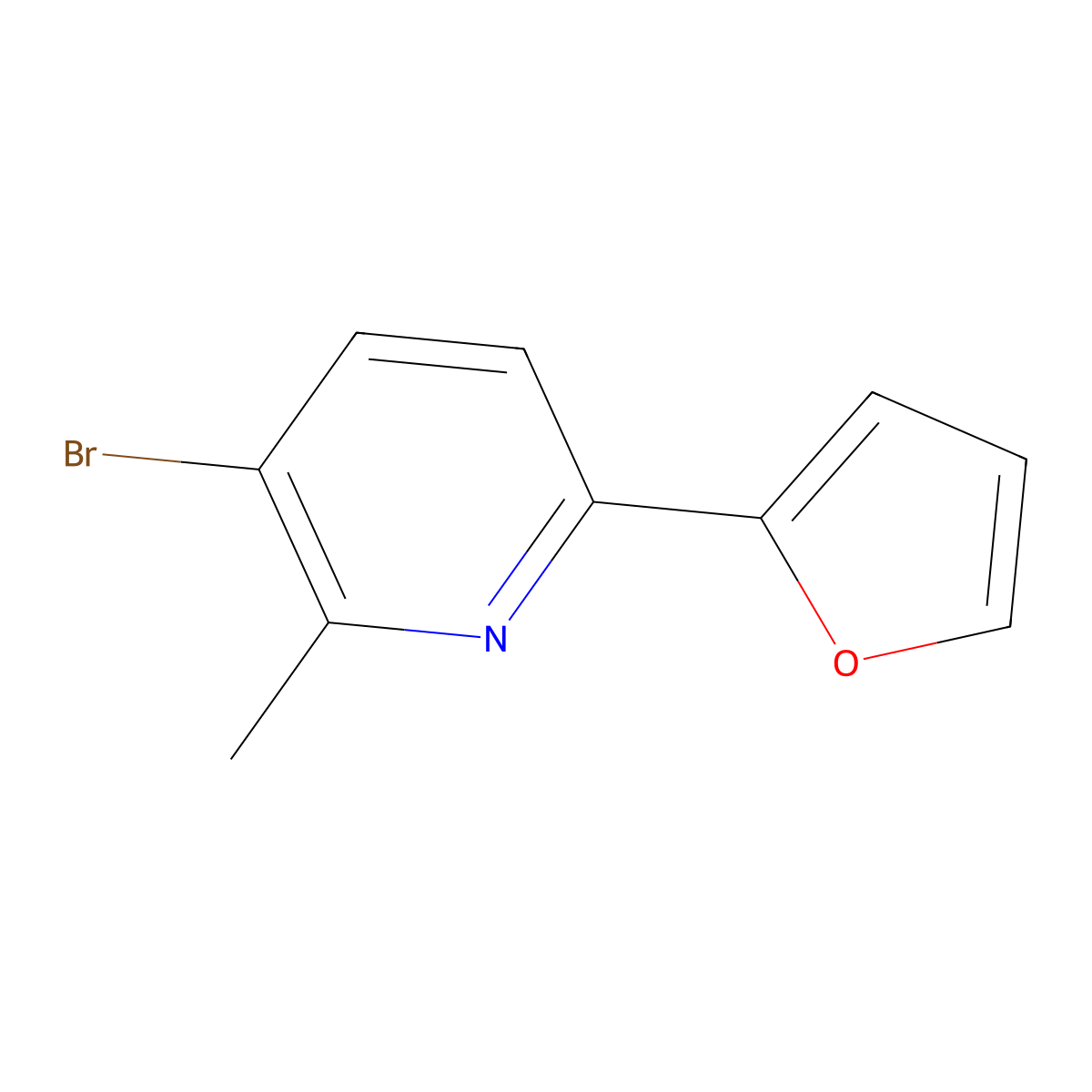 3-Bromo-6-(furan-2-yl)-2-methylpyridine molecular structure, CAS 1256816-63-3