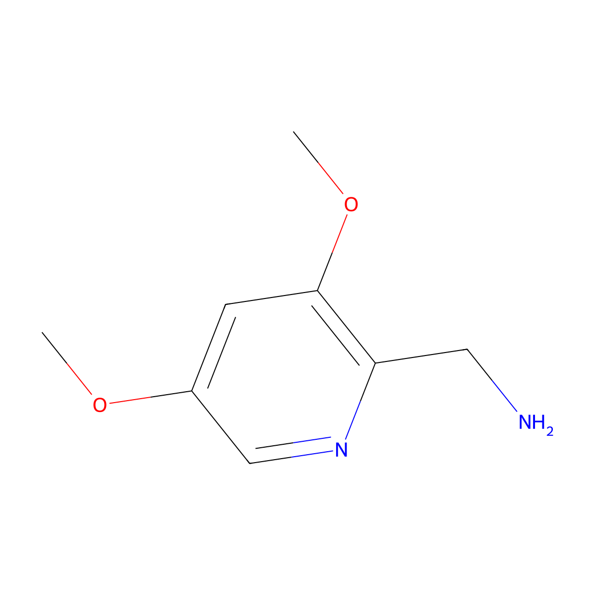 (3,5-Dimethoxypyridin-2-YL)methanamine molecular structure, CAS 1256816-67-7