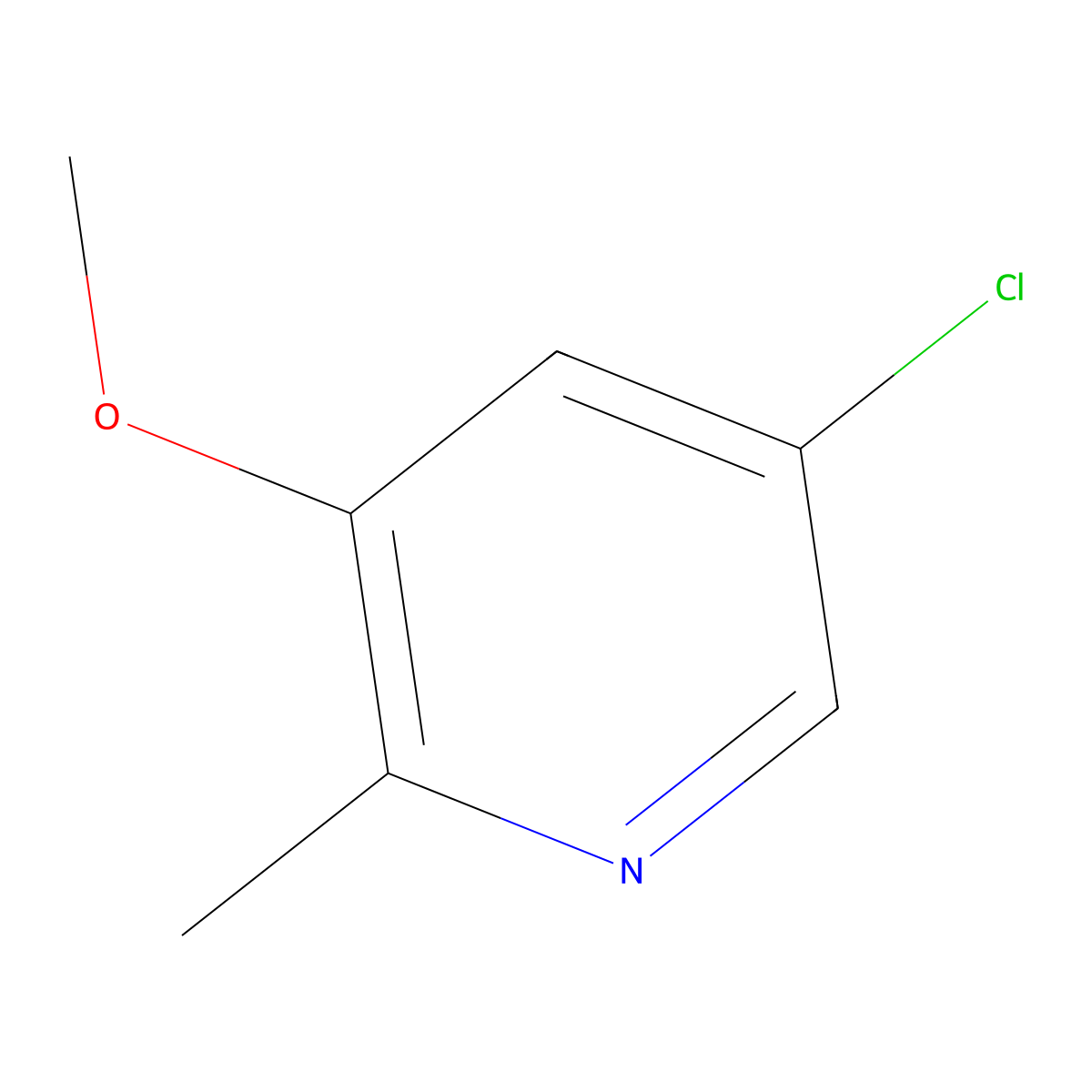 5-Chloro-3-methoxy-2-methylpyridine molecular structure, CAS 1256816-76-8