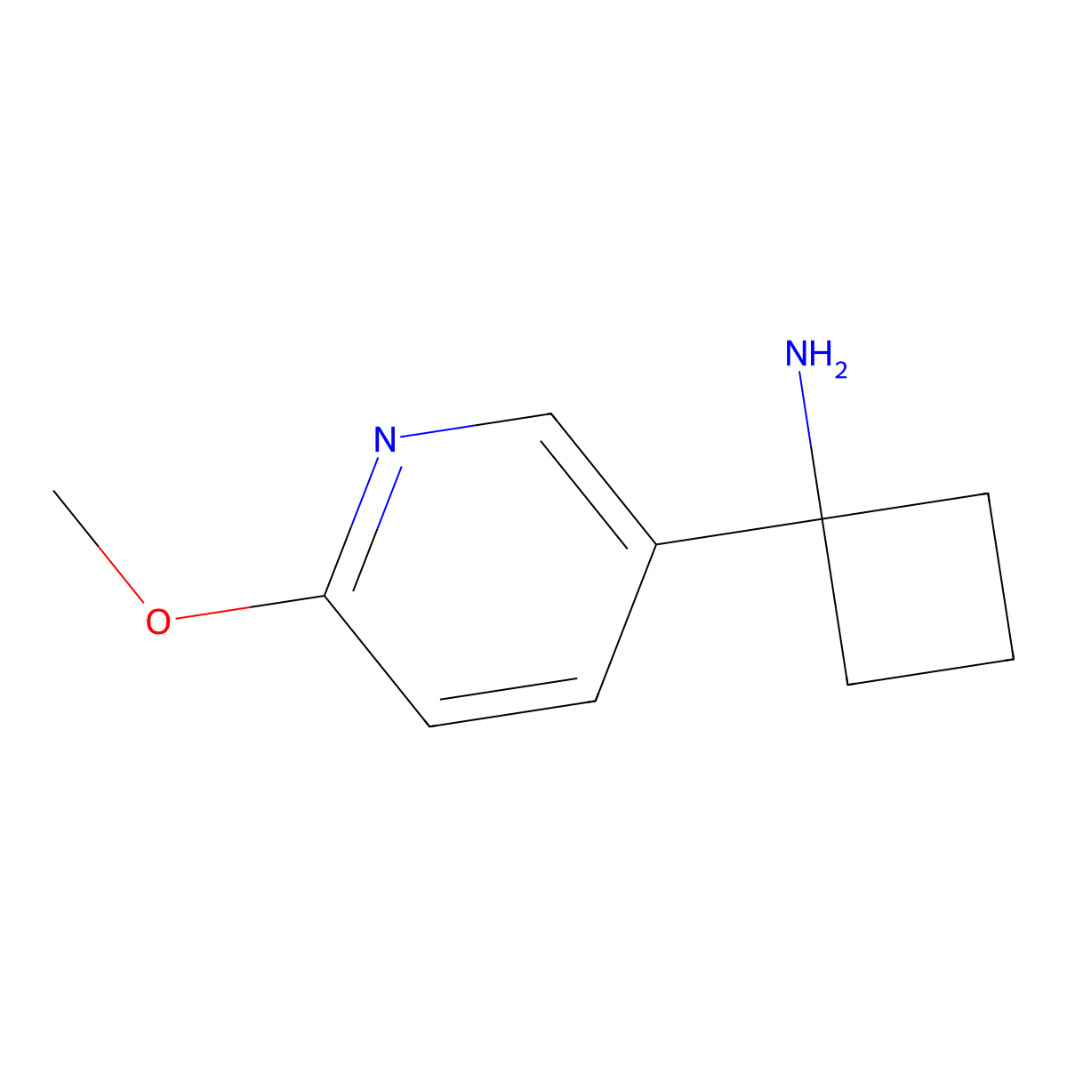 1-(6-Methoxypyridin-3-YL)cyclobutan-1-amine molecular structure, CAS 1256816-78-0
