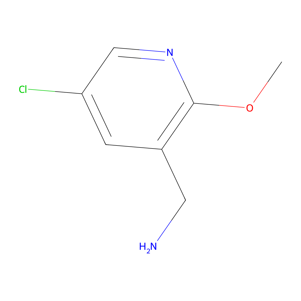 (5-Chloro-2-methoxypyridin-3-yl)methanamine molecular structure, CAS 1256816-82-6