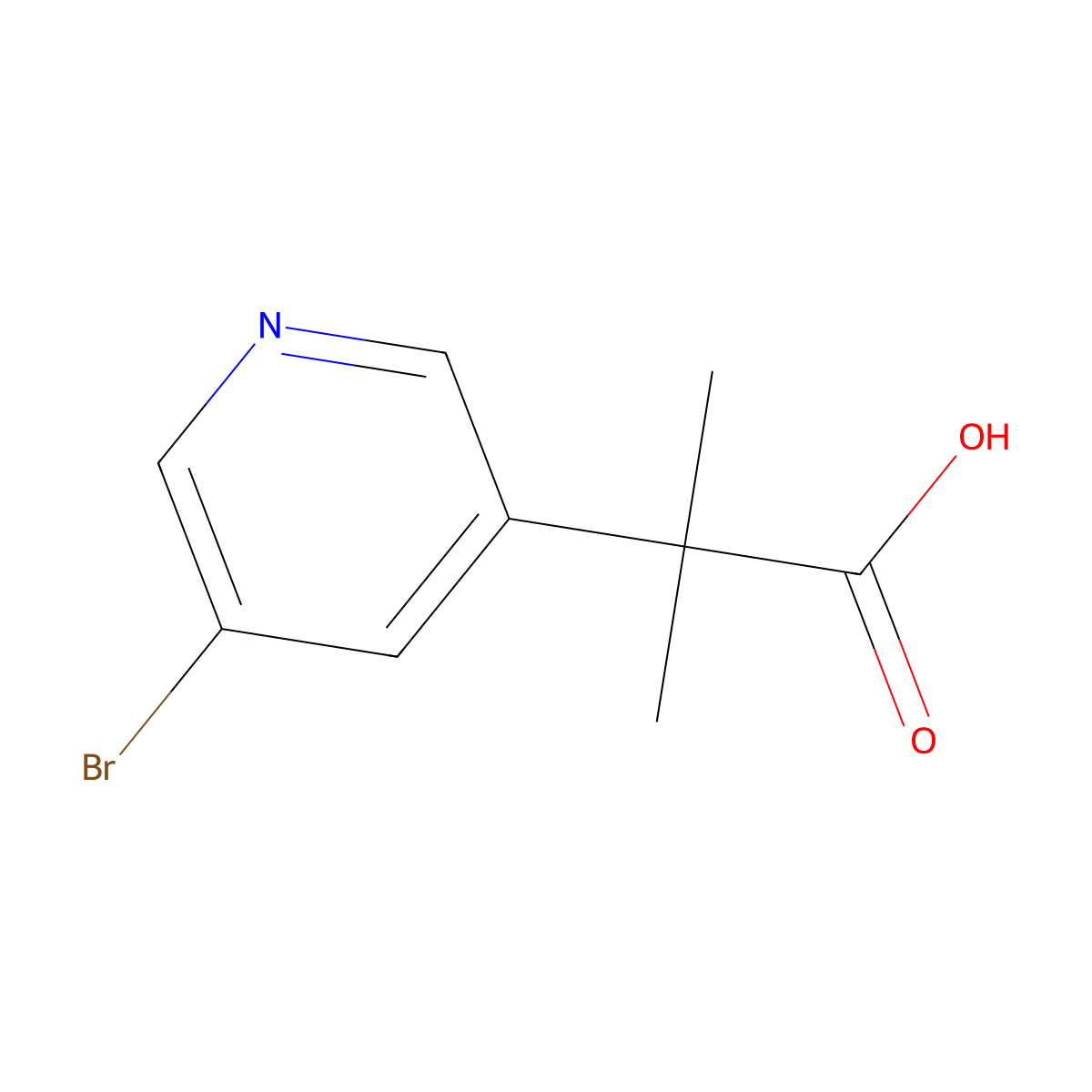 2-(5-Bromopyridin-3-YL)-2-methylpropanoic acid molecular structure, CAS 1256816-83-7