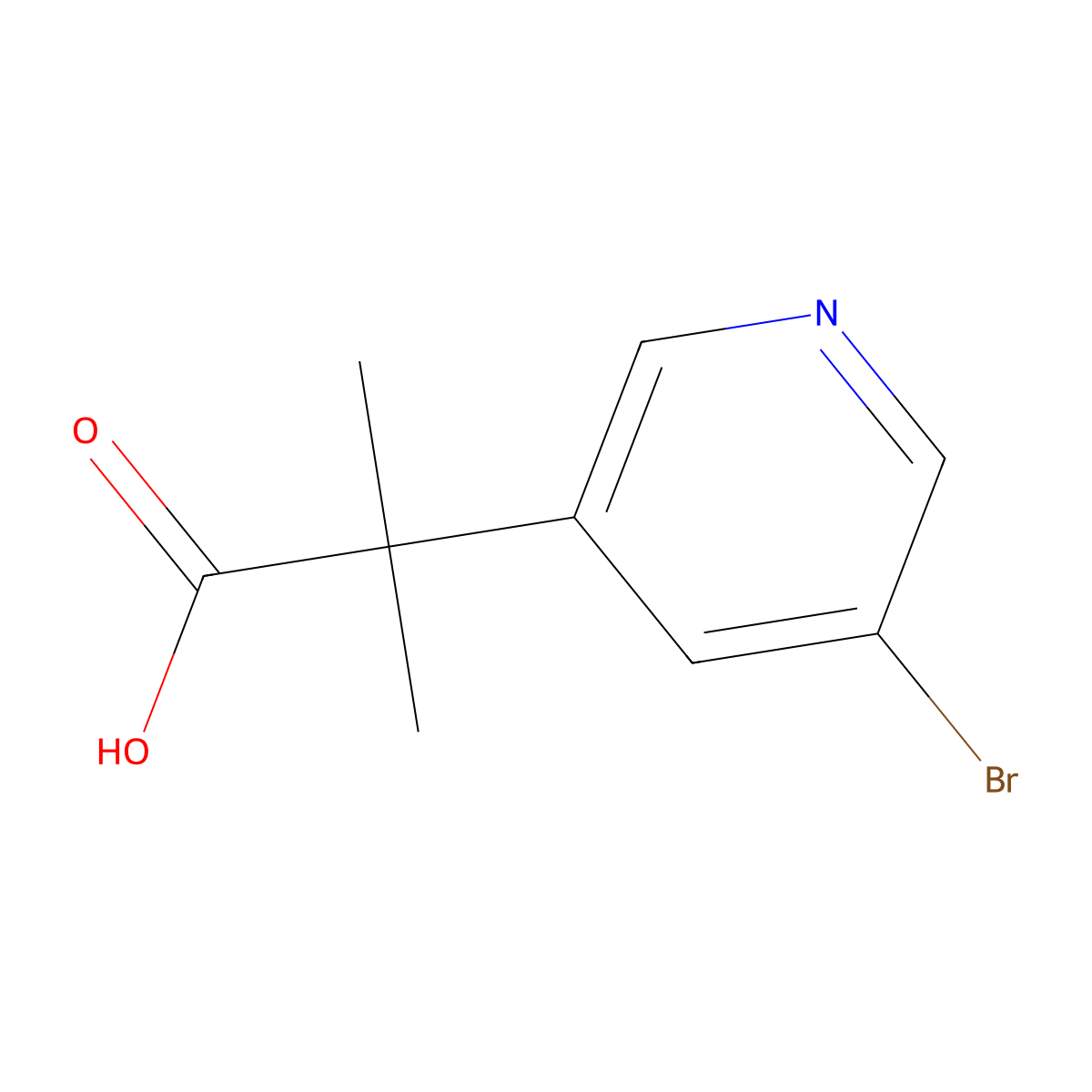 2-(5-Bromopyridin-3-YL)-2-methylpropanoic acid molecular structure, CAS 1256816-83-7