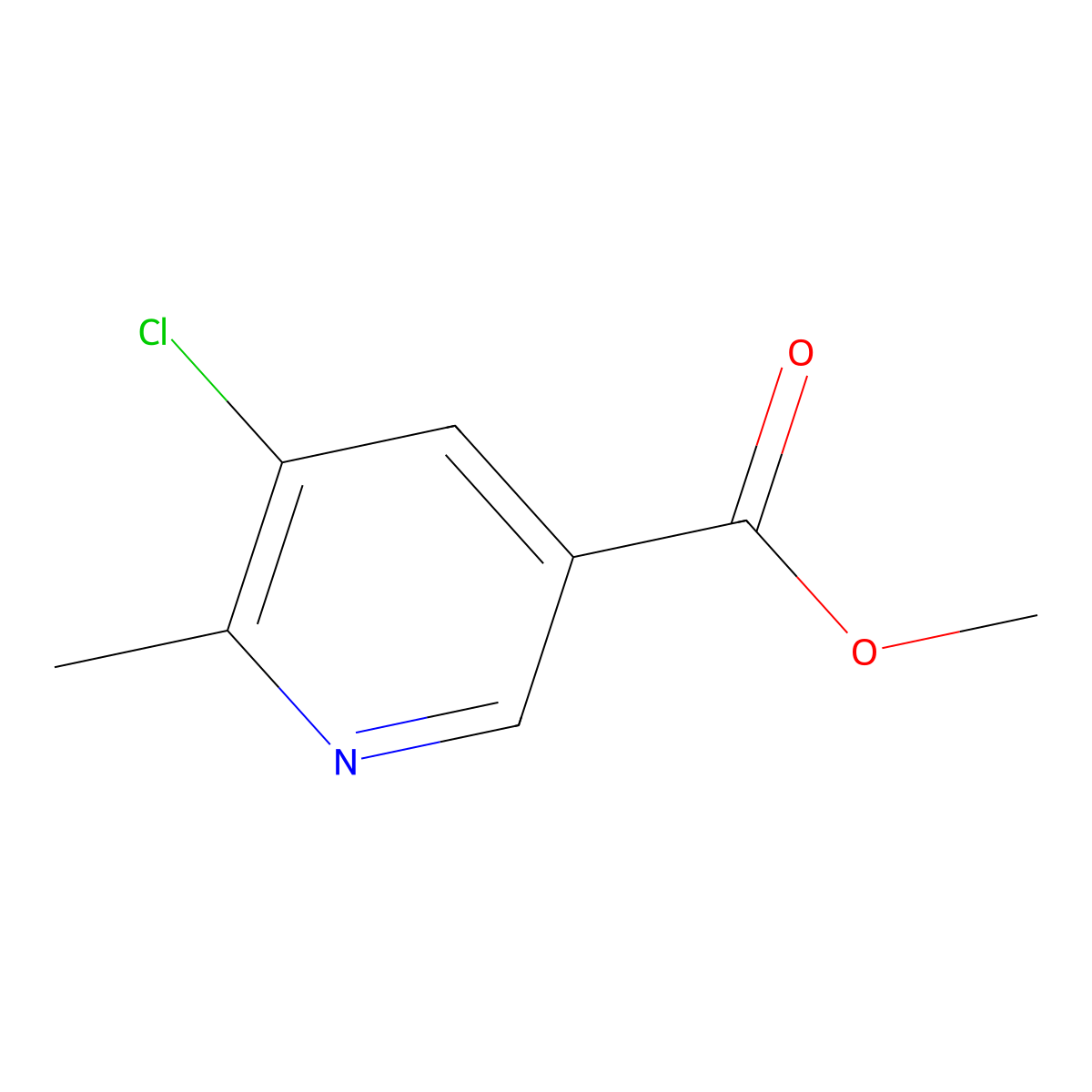 Methyl 5-chloro-6-methylnicotinate molecular structure, CAS 1256817-10-3