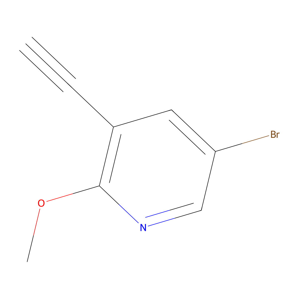 5-Bromo-3-ethynyl-2-methoxypyridine molecular structure, CAS 1256817-16-9