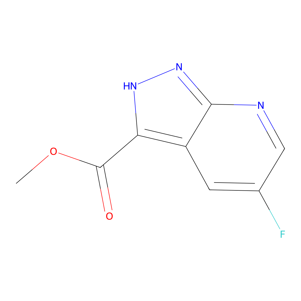 Methyl 5-fluoro-1H-pyrazolo[3,4-b]pyridine-3-carboxylate molecular structure, CAS 1256817-19-2