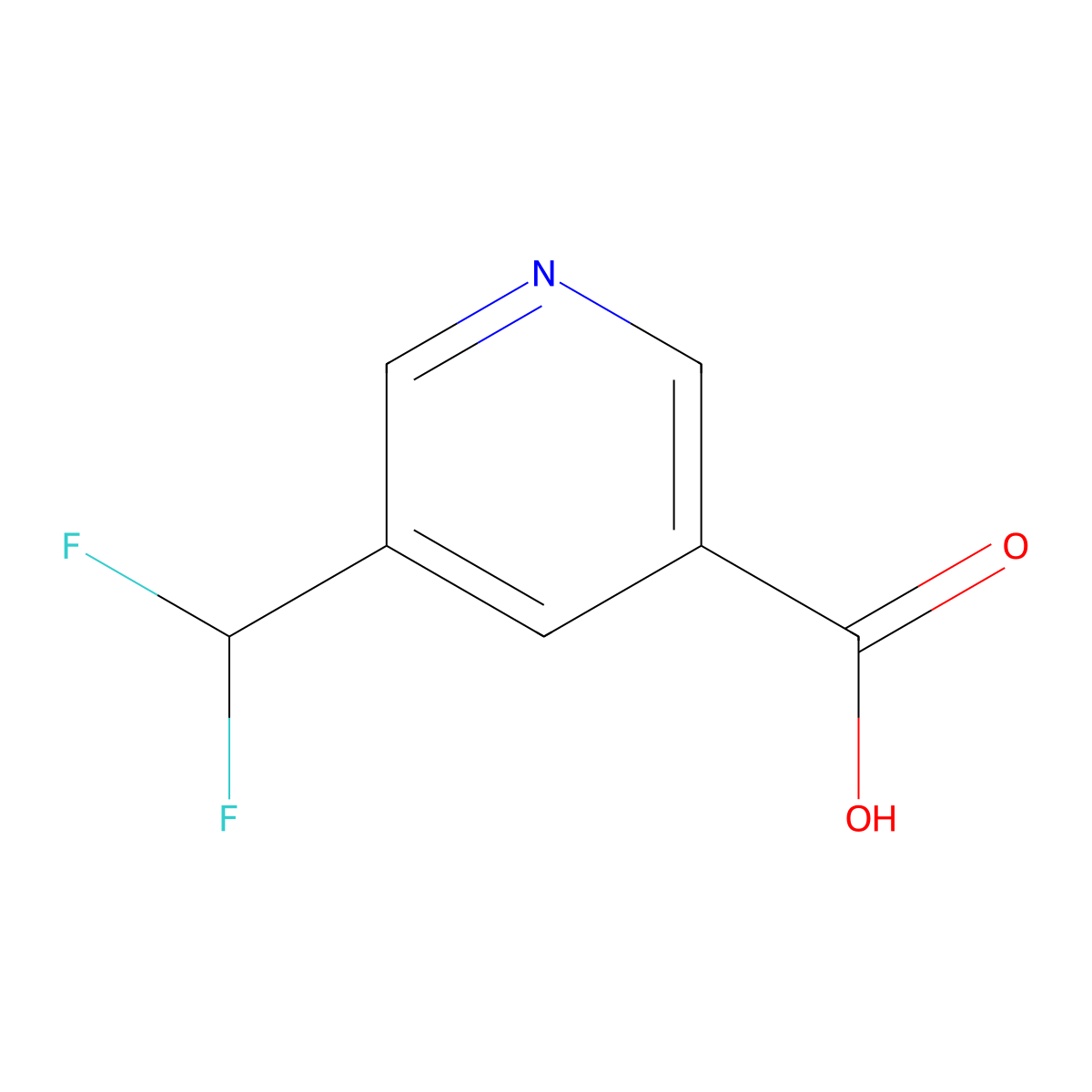 5-(Difluoromethyl)pyridine-3-carboxylic acid molecular structure, CAS 1256817-25-0