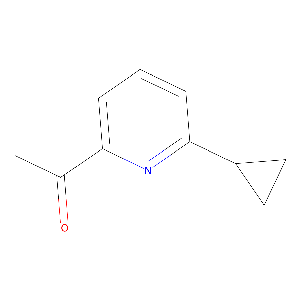 1-(6-Cyclopropylpyridin-2-yl)ethanone molecular structure, CAS 1256817-37-4
