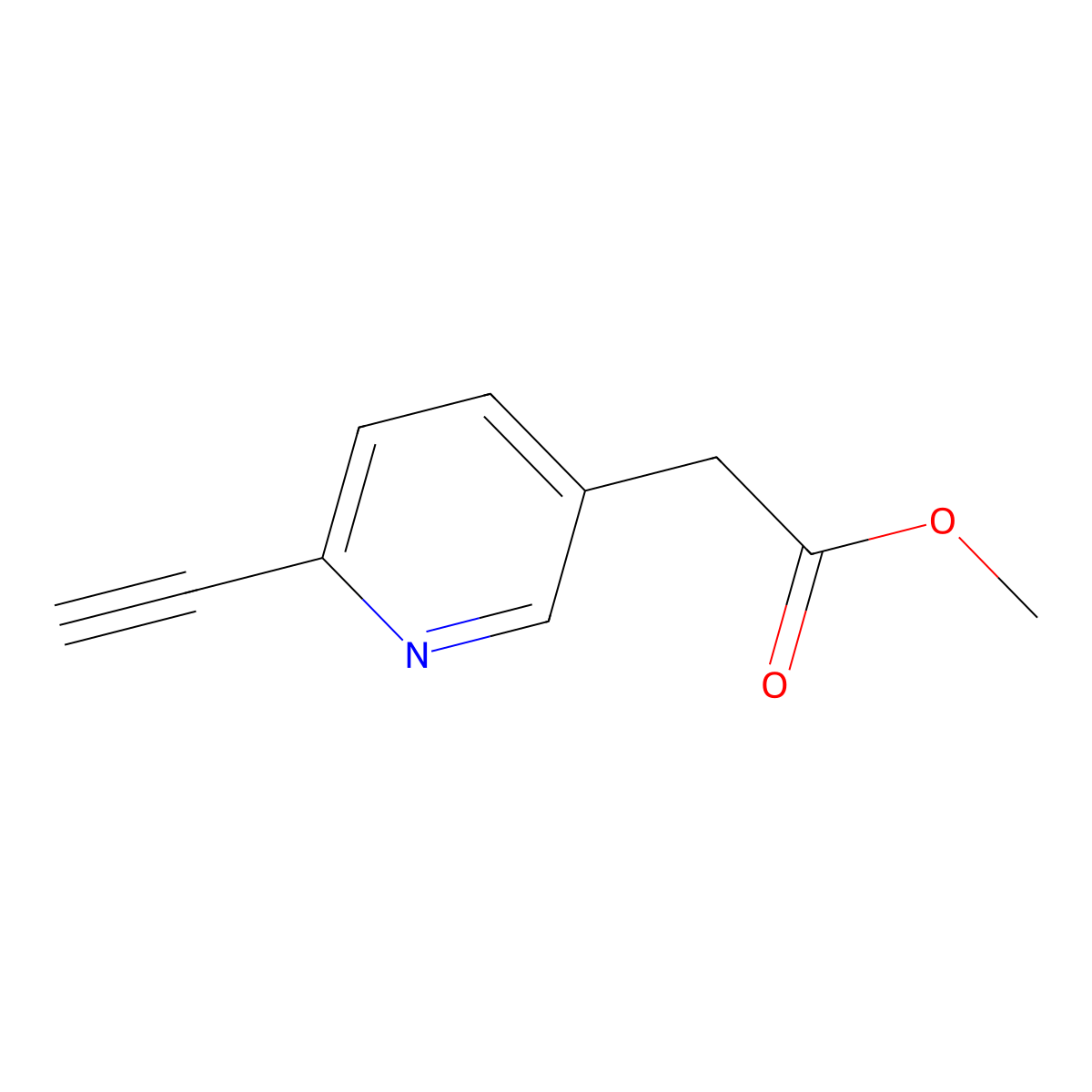 Methyl 2-(6-ethynylpyridin-3-yl)acetate molecular structure, CAS 1256817-43-2