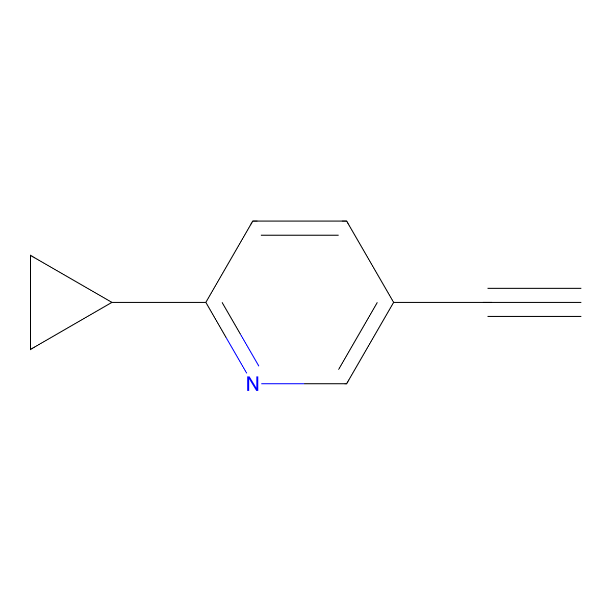 2-Cyclopropyl-5-ethynylpyridine molecular structure, CAS 1256817-44-3