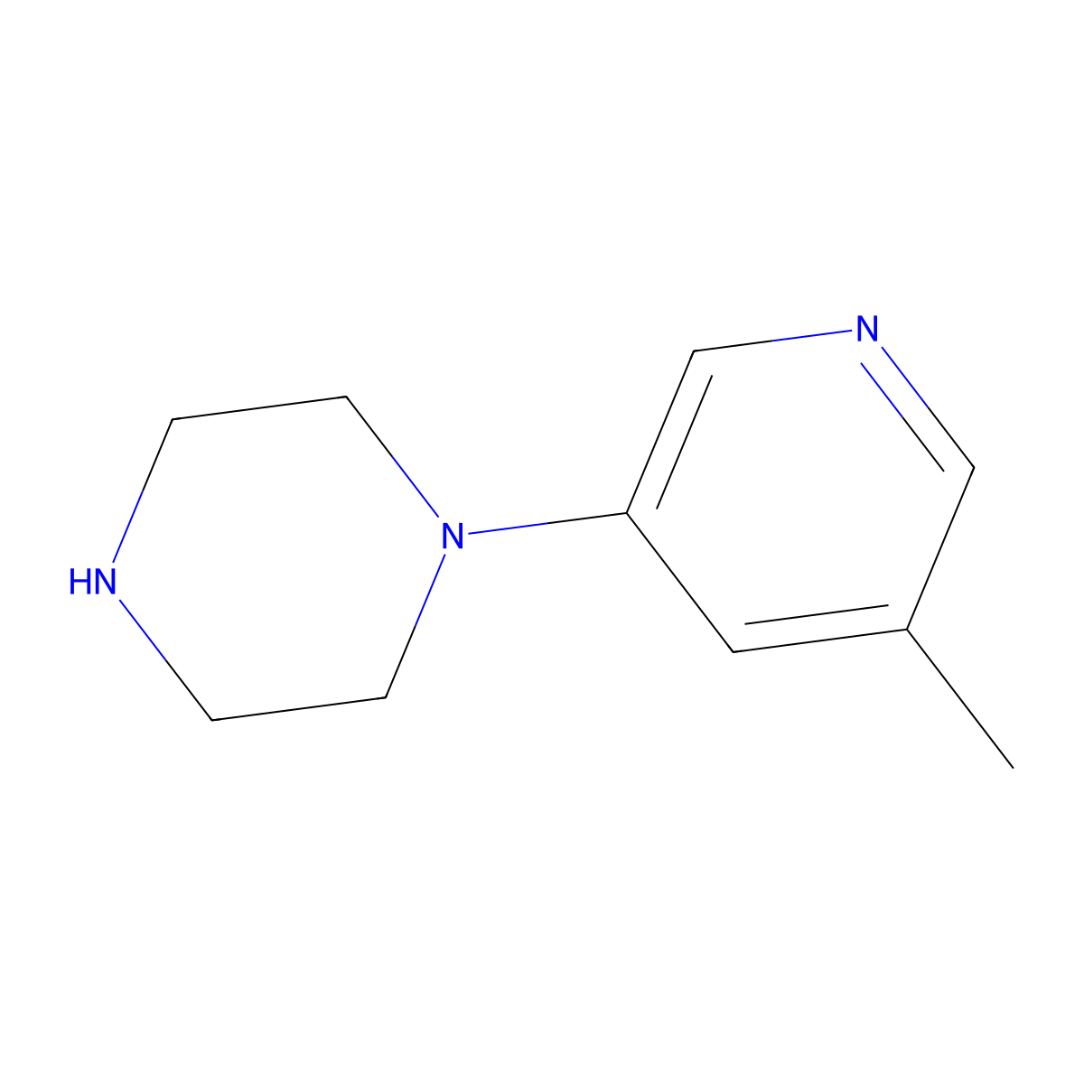 1-(5-Methylpyridin-3-yl)piperazine molecular structure, CAS 1256817-95-4
