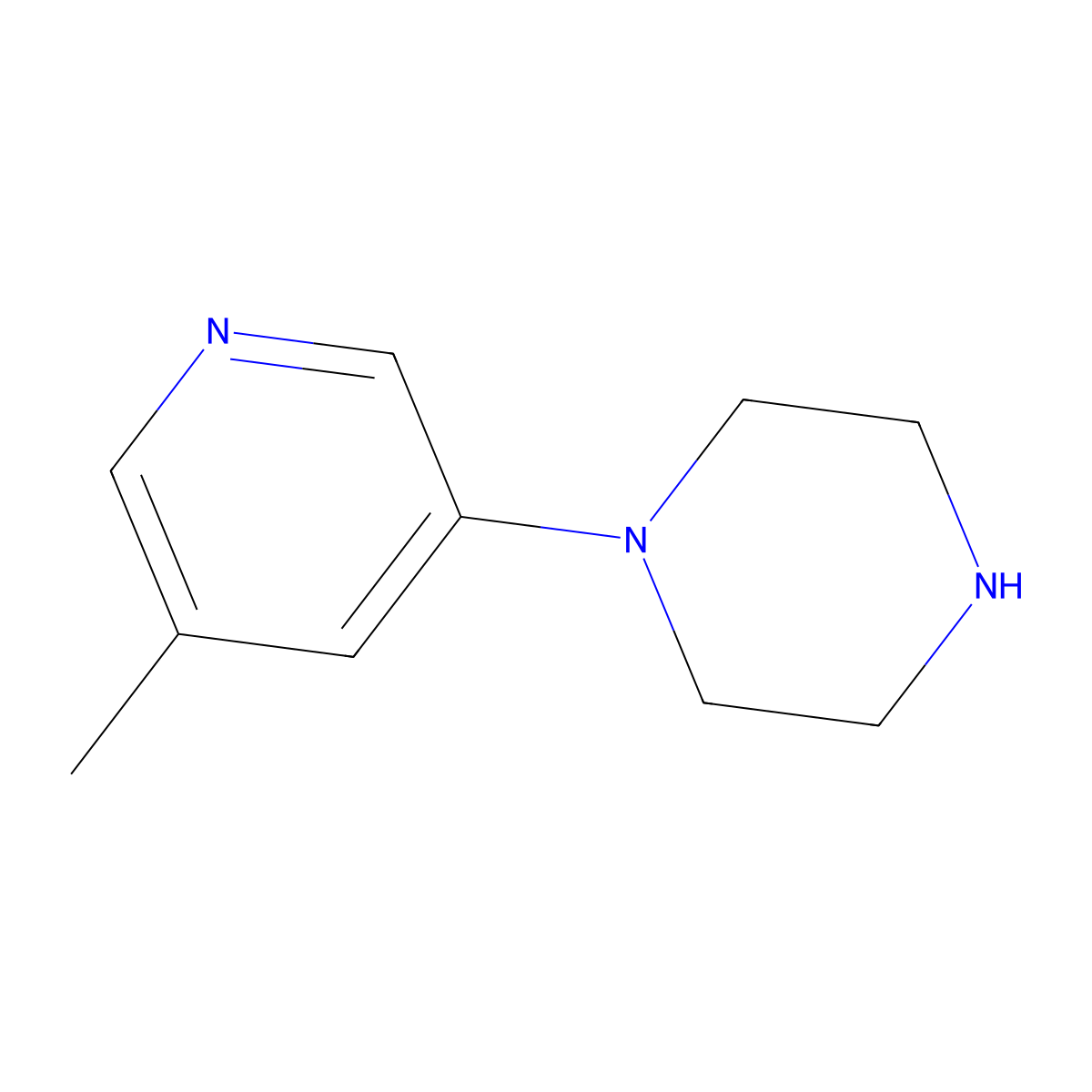 1-(5-Methylpyridin-3-yl)piperazine molecular structure, CAS 1256817-95-4