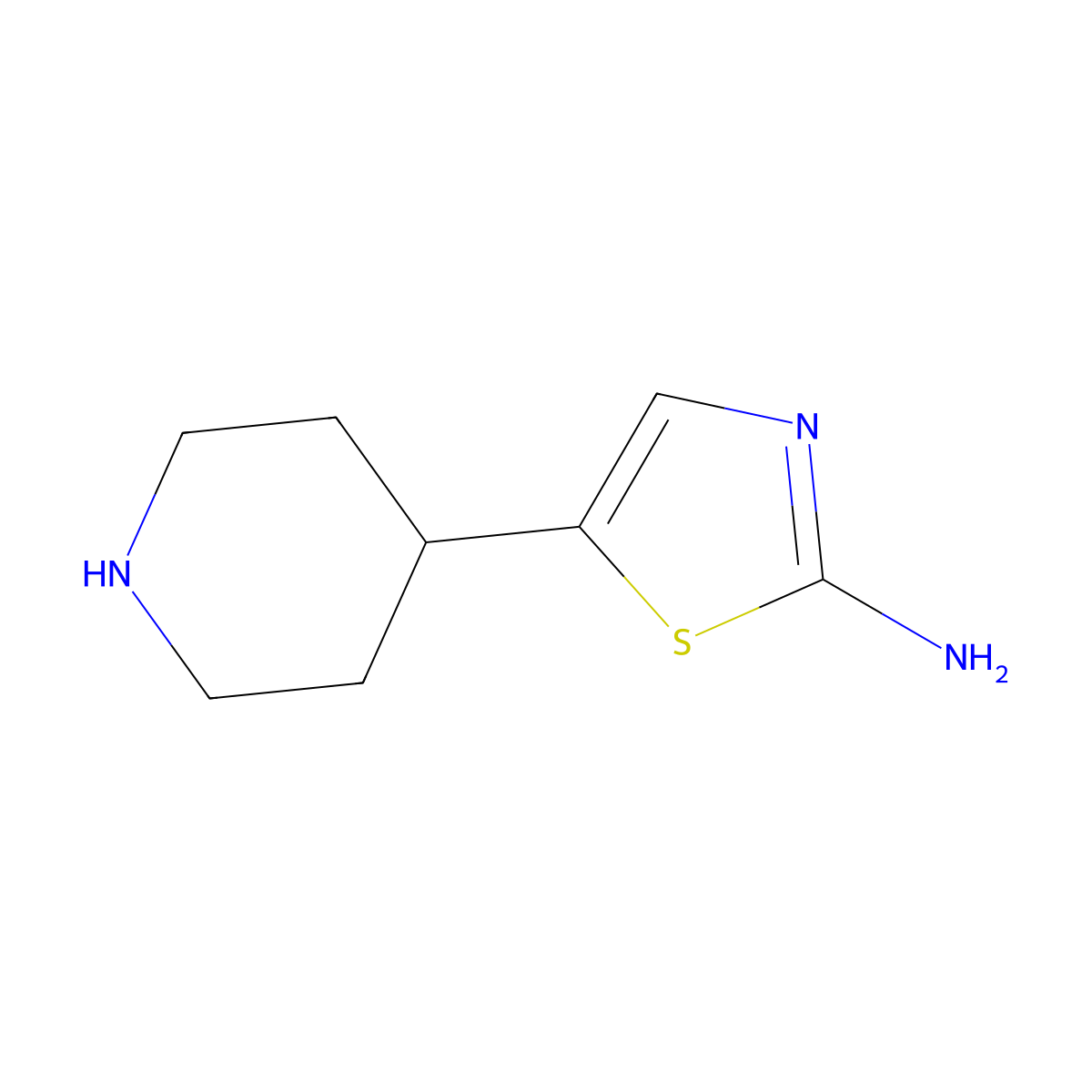 5-(Piperidin-4-yl)-1,3-thiazol-2-amine molecular structure, CAS 1256818-02-6