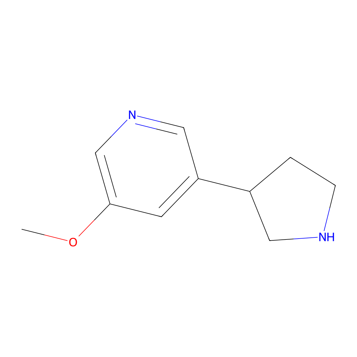 3-Methoxy-5-(pyrrolidin-3-yl)pyridine molecular structure, CAS 1256818-08-2
