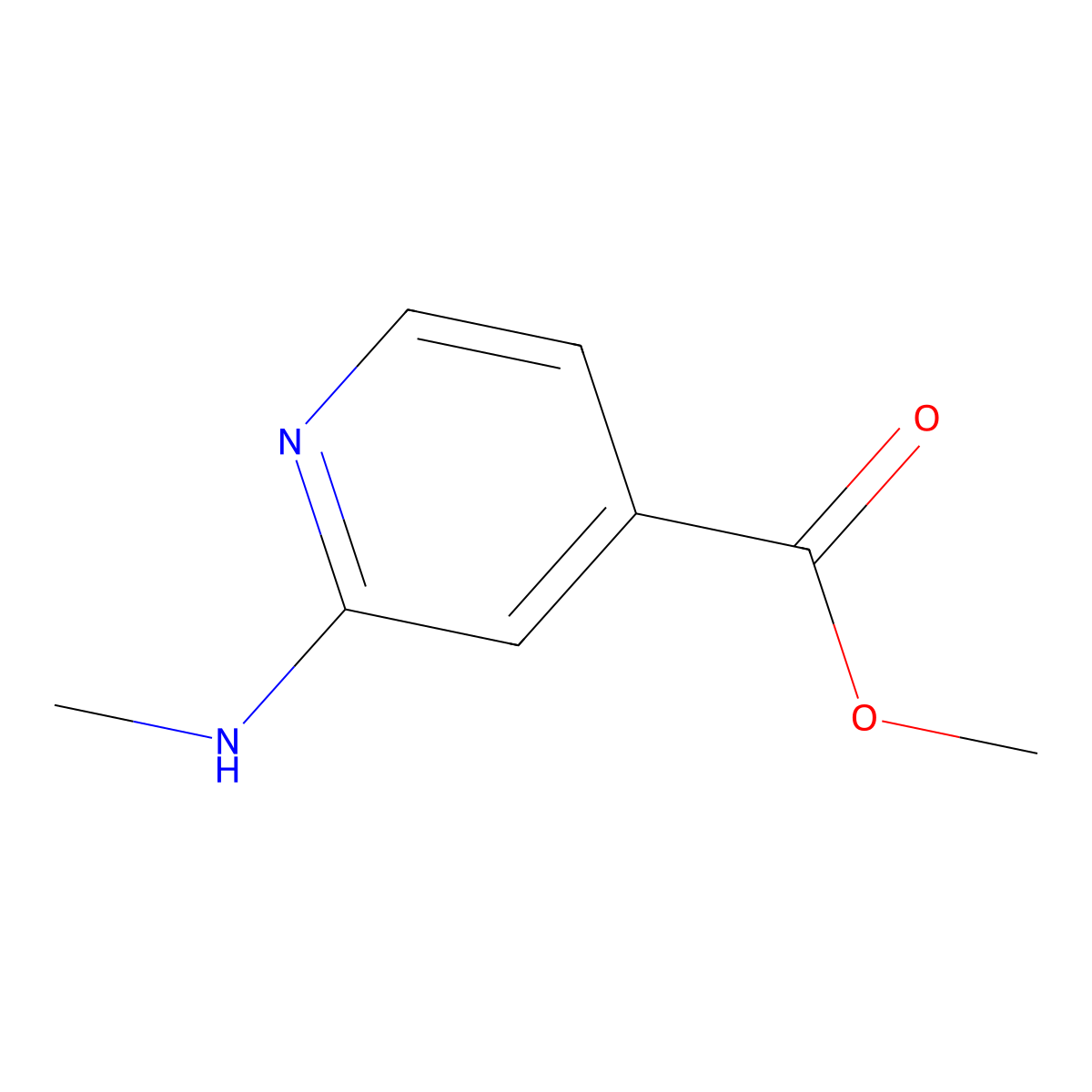 Methyl 2-(methylamino)pyridine-4-carboxylate molecular structure, CAS 1256818-17-3