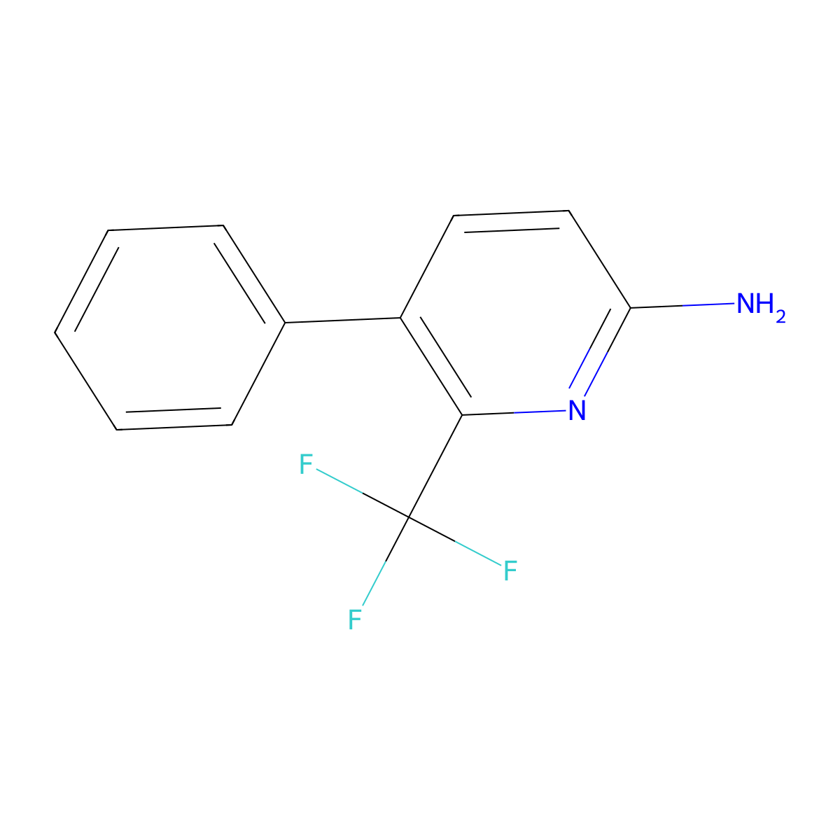5-Phenyl-6-(trifluoromethyl)-2-pyridinamine molecular structure, CAS 1256818-23-1