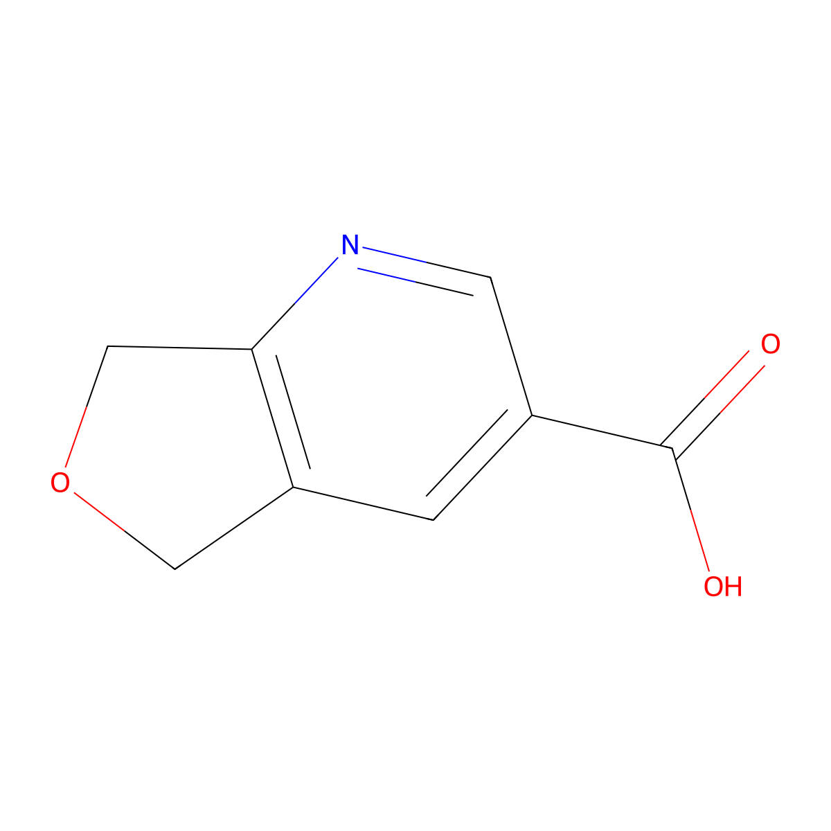 5H,7H-furo(3,4-b)pyridine-3-carboxylic acid molecular structure, CAS 1256818-33-3