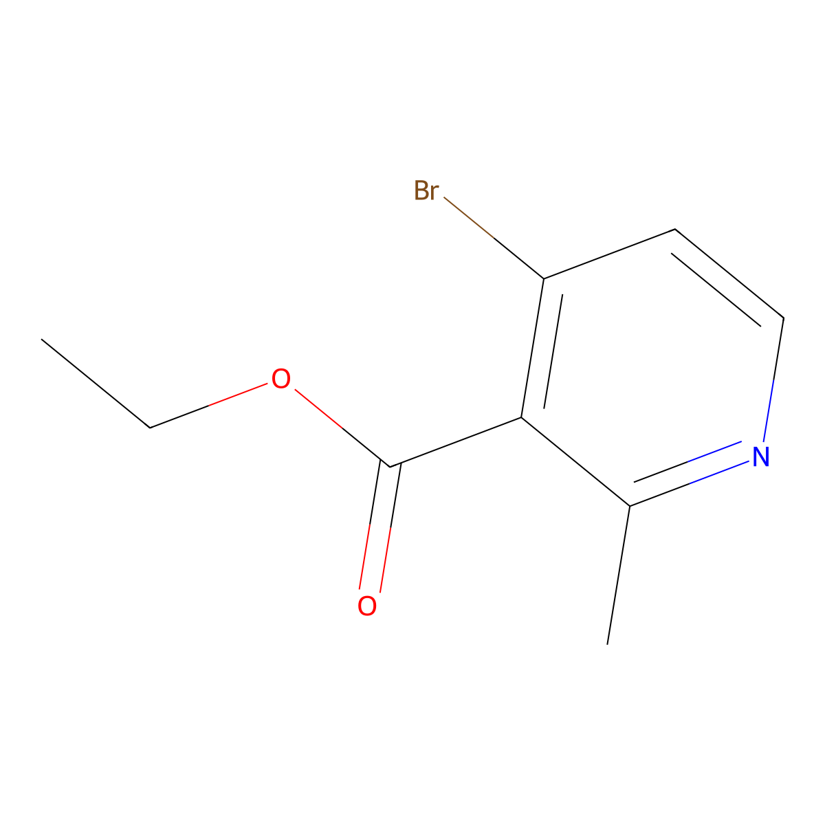 Ethyl 4-bromo-2-methylnicotinate molecular structure, CAS 1256818-41-3