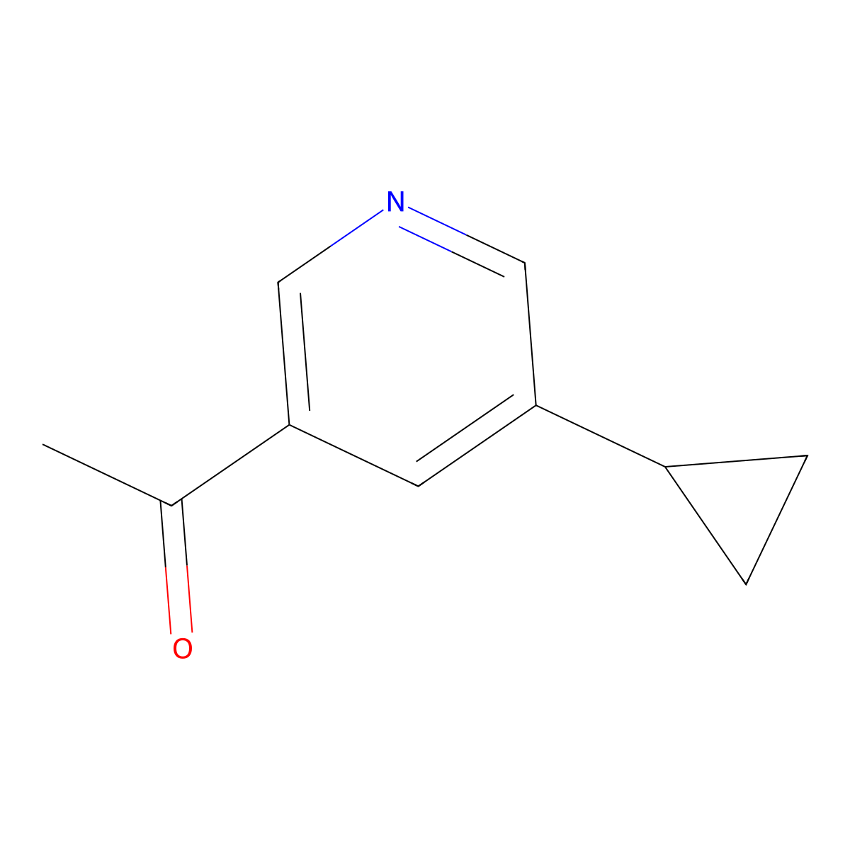 1-(5-Cyclopropylpyridin-3-yl)ethanone molecular structure, CAS 1256818-46-8