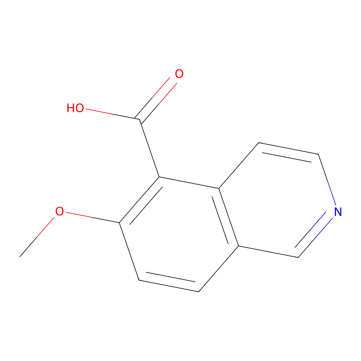 6-Methoxyisoquinoline-5-carboxylic acid molecular structure, CAS 1256818-56-0