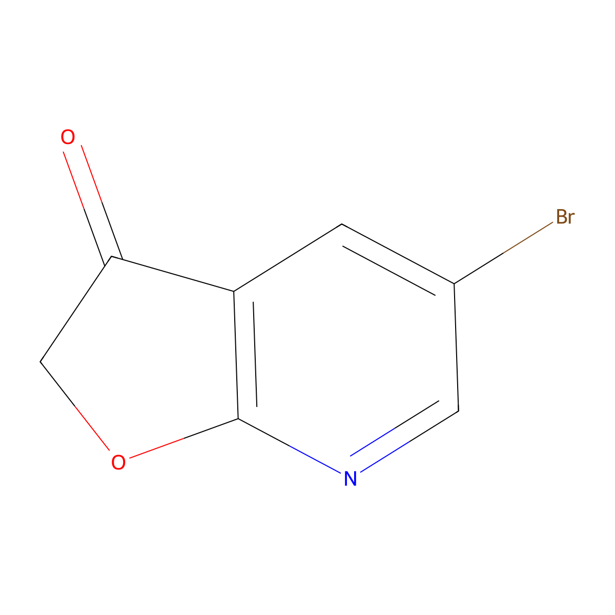 5-bromo-2H,3H-furo[2,3-b]pyridin-3-one molecular structure, CAS 1256818-64-0