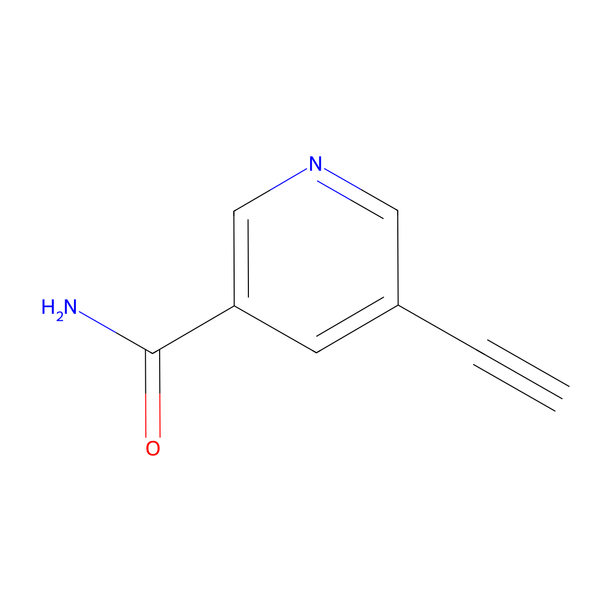 5-Ethynylpyridine-3-carboxamide molecular structure, CAS 1256818-70-8