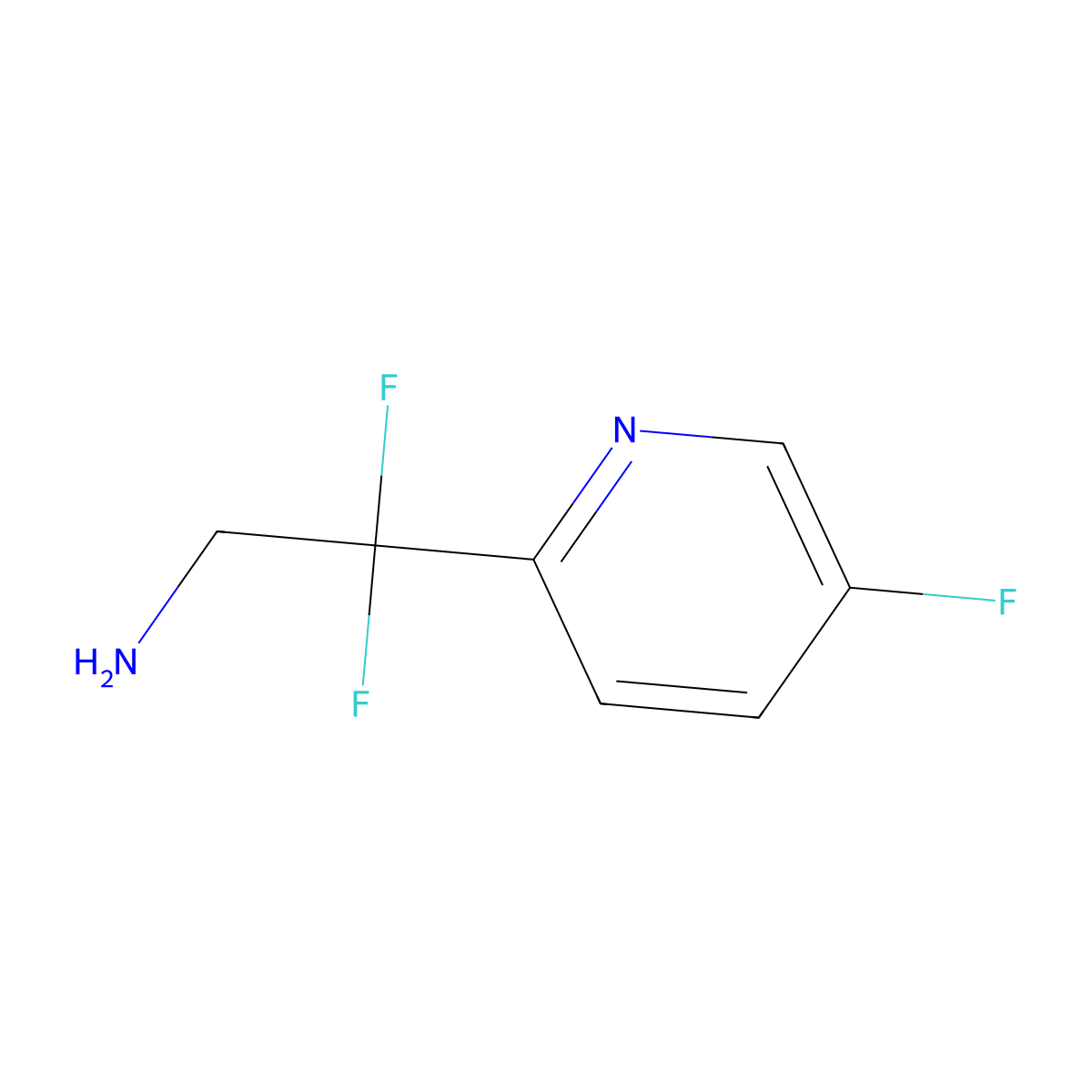 2,2-Difluoro-2-(5-fluoropyridin-2-yl)ethan-1-amine molecular structure, CAS 1256818-77-5