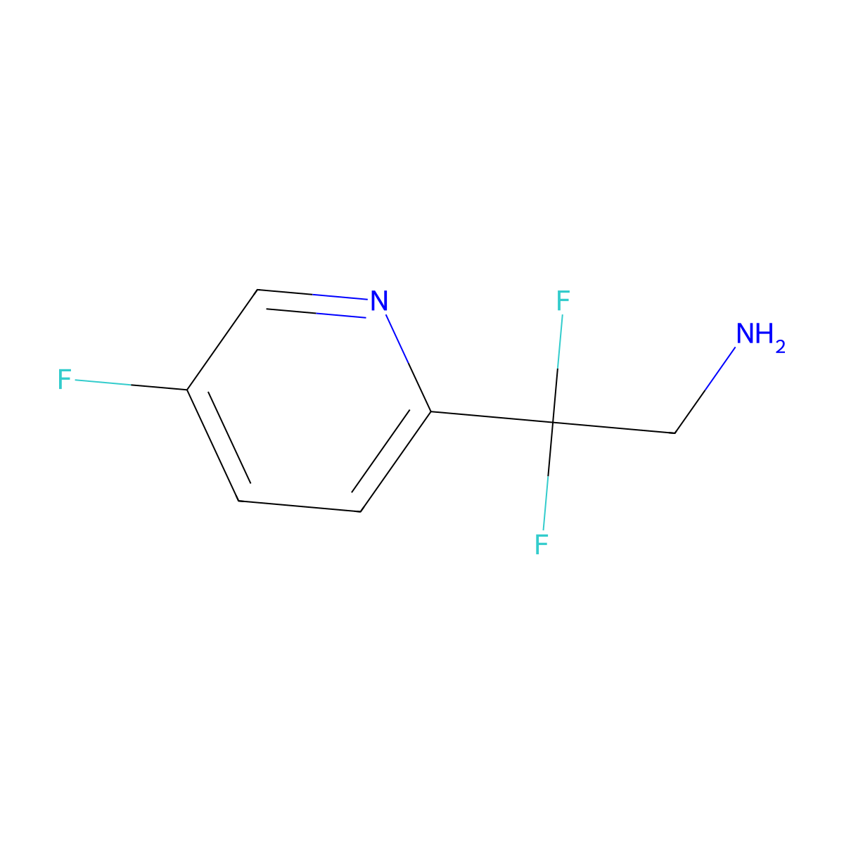 2,2-Difluoro-2-(5-fluoropyridin-2-yl)ethan-1-amine molecular structure, CAS 1256818-77-5