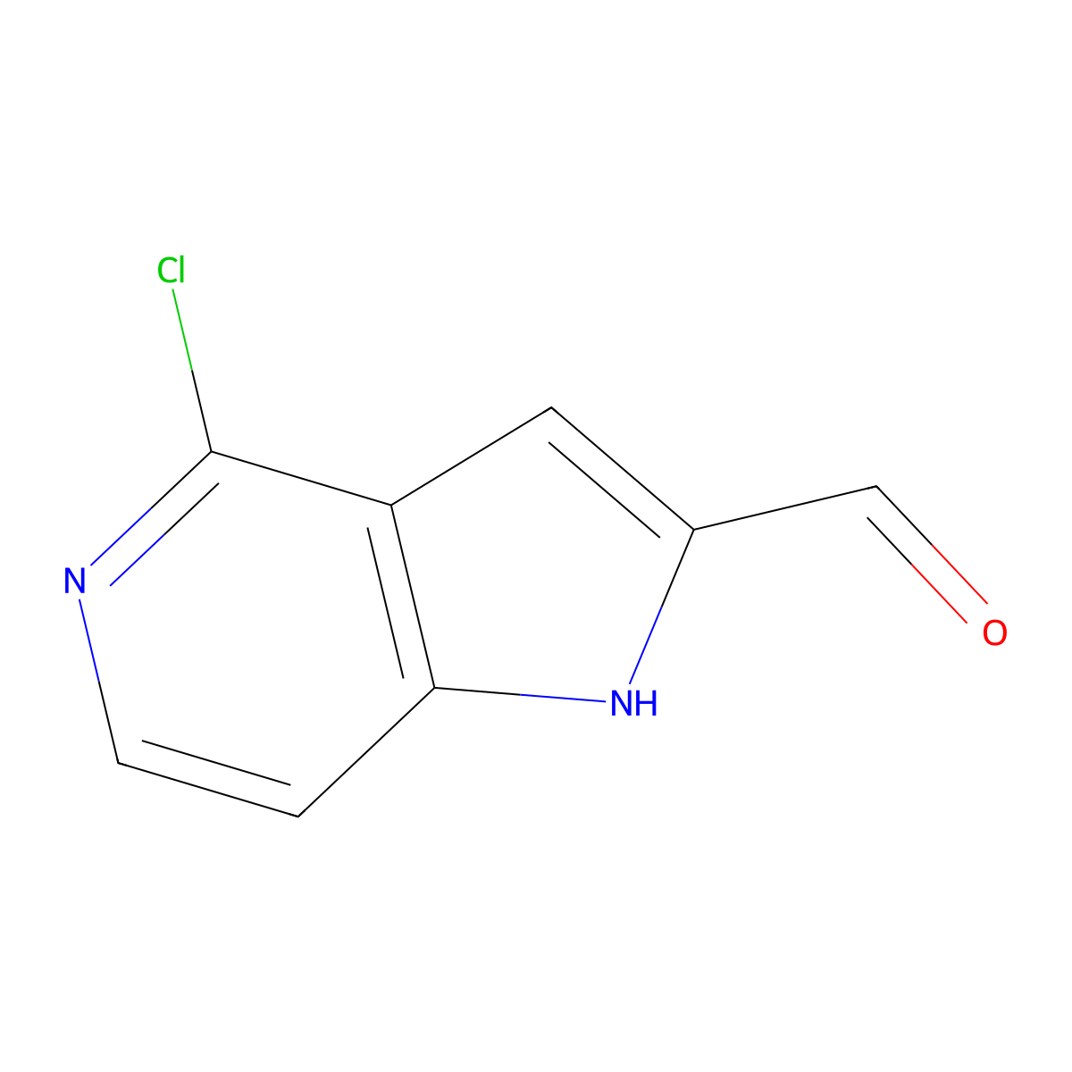 4-Chloro-1H-pyrrolo[3,2-c]pyridine-2-carbaldehyde molecular structure, CAS 1256818-78-6