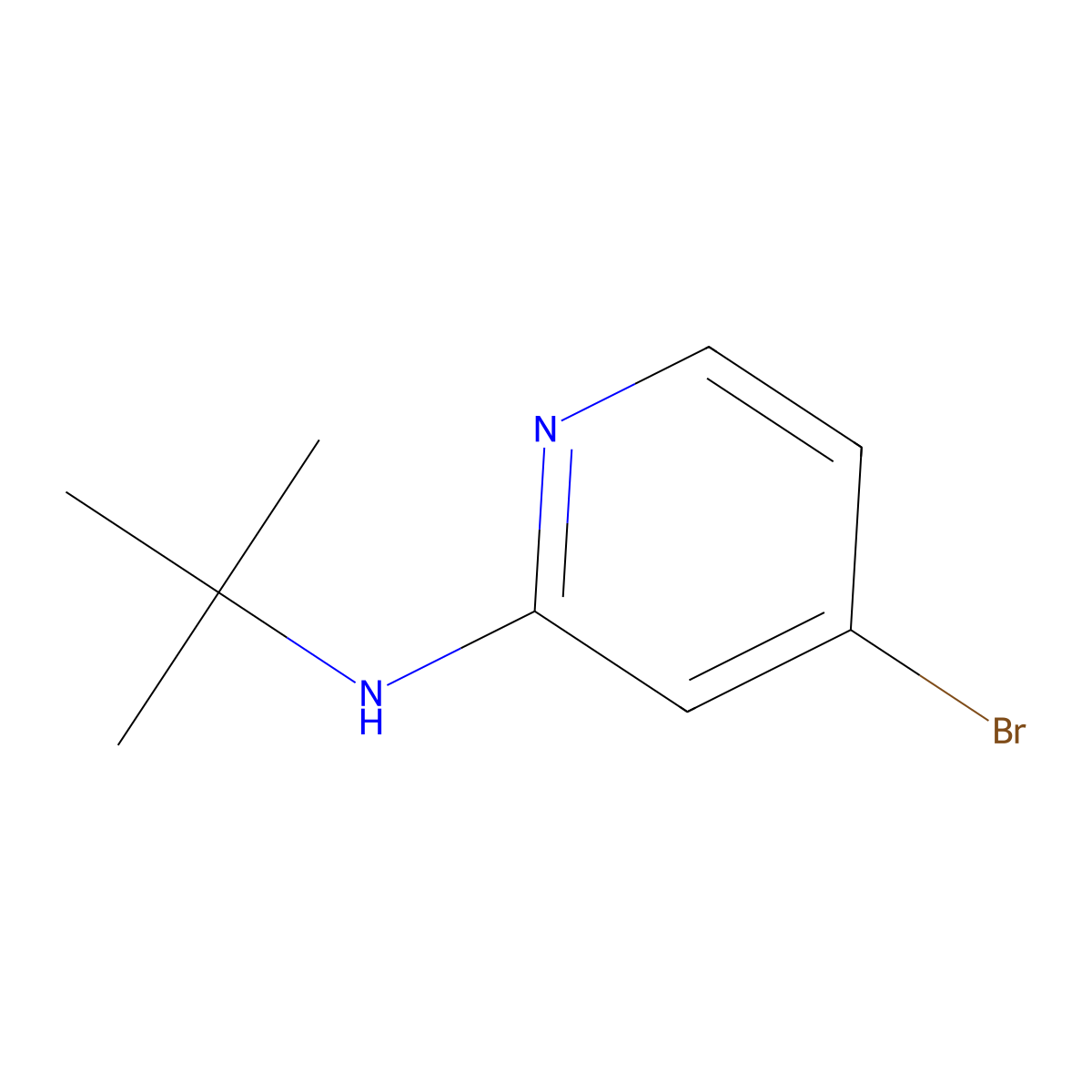 4-Bromo-N-(tert-butyl)pyridin-2-amine molecular structure, CAS 1256819-02-9