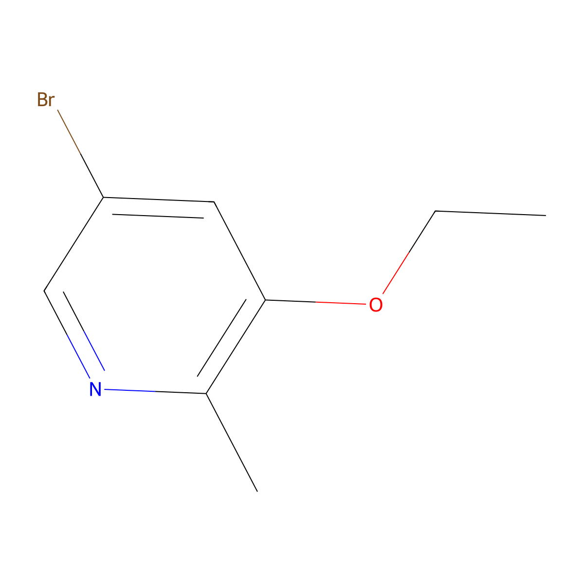 5-Bromo-3-ethoxy-2-methyl-pyridine molecular structure, CAS 1256819-03-0