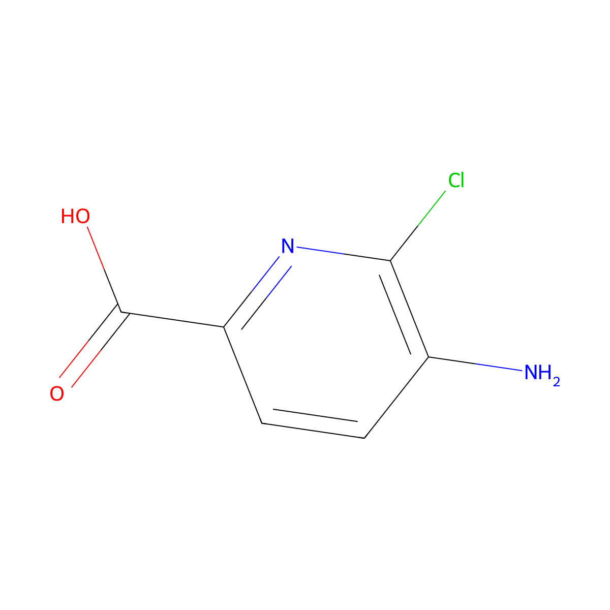 5-Amino-6-chloropyridine-2-carboxylic acid molecular structure, CAS 1256819-07-4