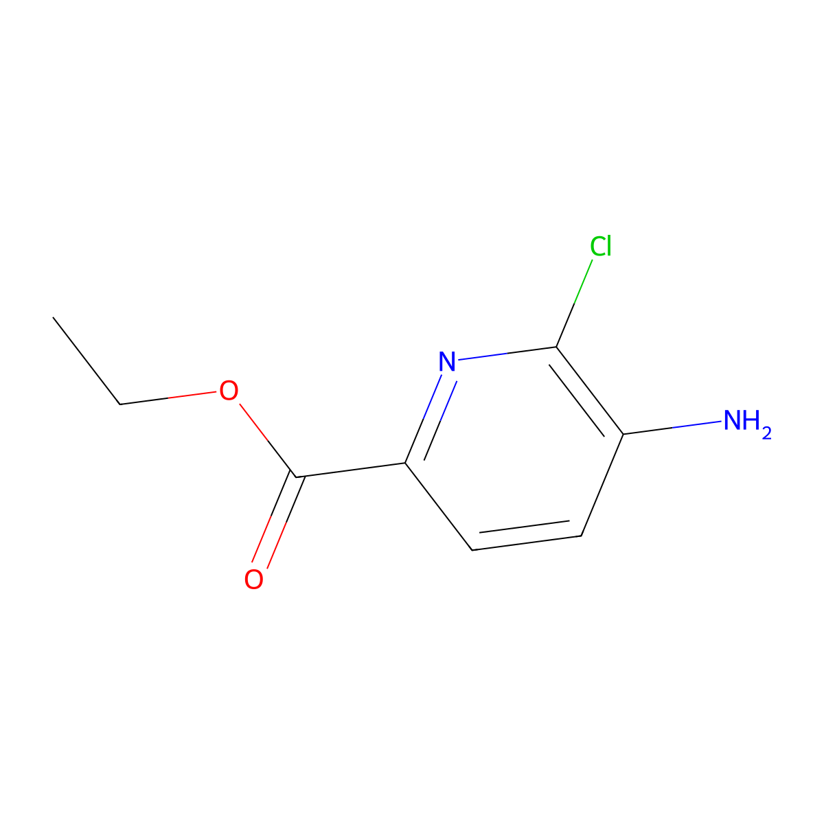Ethyl 5-amino-6-chloropyridine-2-carboxylate molecular structure, CAS 1256819-09-6