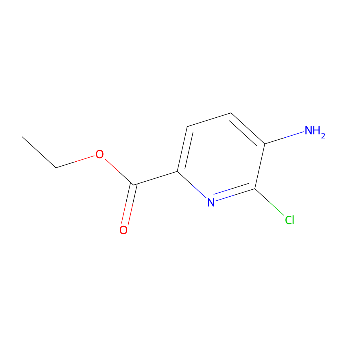 Ethyl 5-amino-6-chloropyridine-2-carboxylate molecular structure, CAS 1256819-09-6