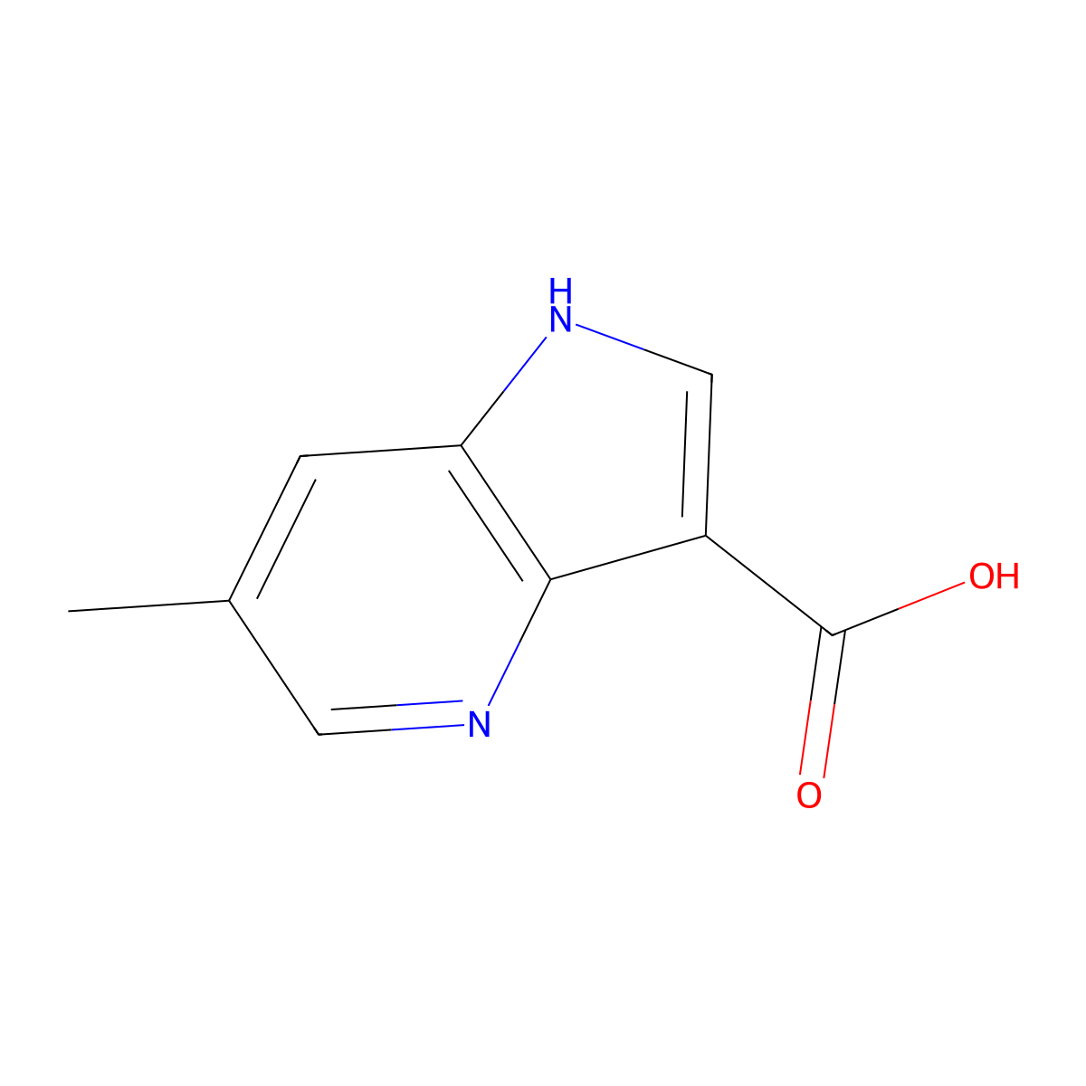 6-Methyl-1H-pyrrolo[3,2-B]pyridine-3-carboxylic acid molecular structure, CAS 1256819-22-3