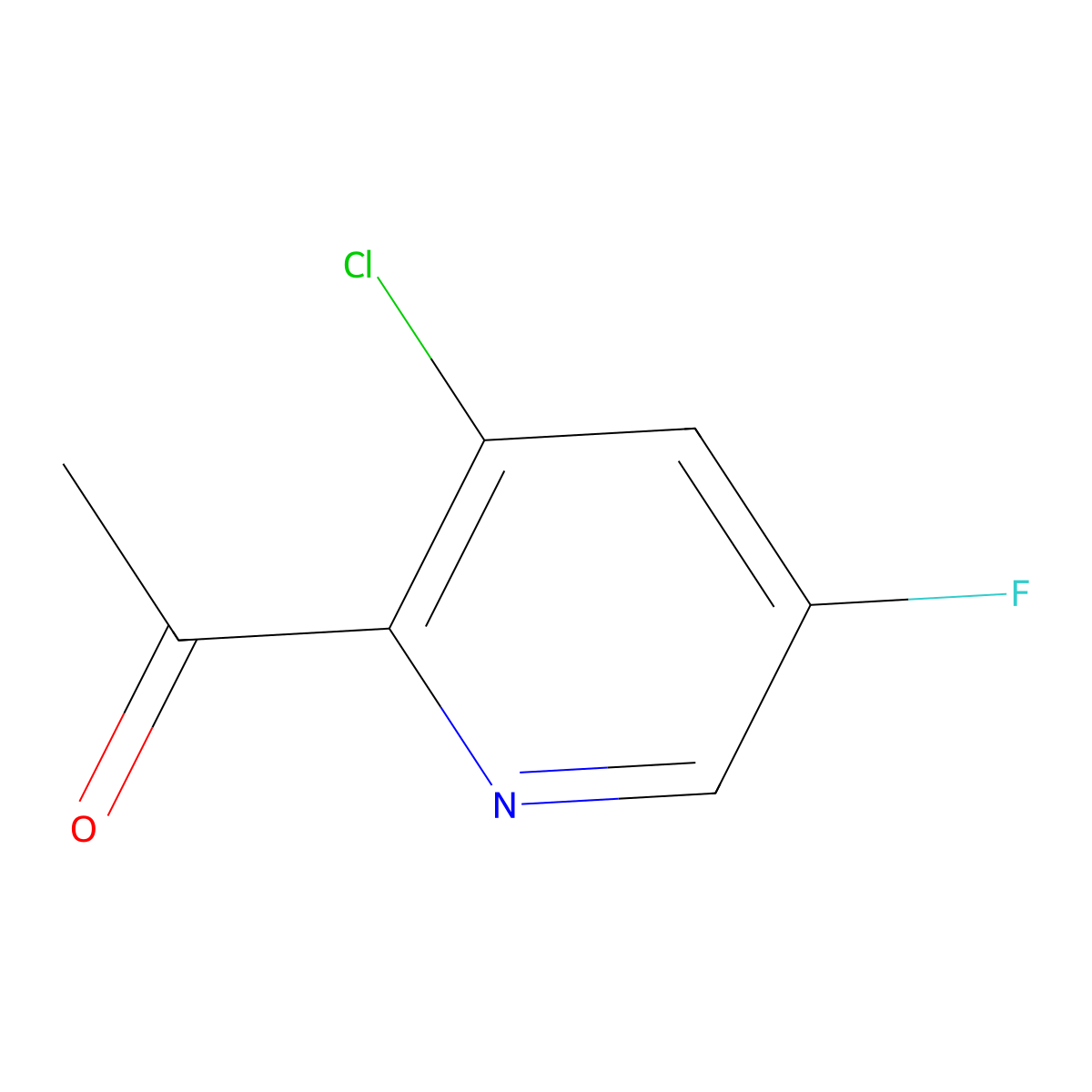 1-(3-Chloro-5-fluoropyridin-2-YL)ethanone molecular structure, CAS 1256819-31-4