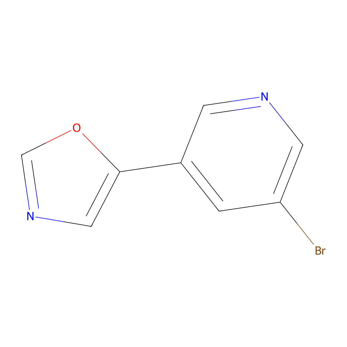 5-(5-Bromopyridin-3-YL)oxazole molecular structure, CAS 1256819-32-5