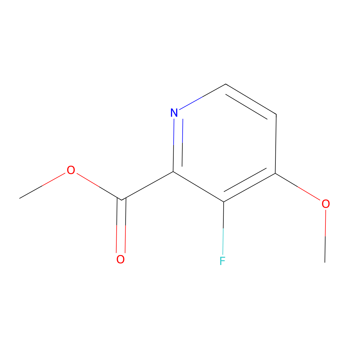 2-Pyridinecarboxylic acid, 3-fluoro-4-methoxy-, methyl ester molecular structure, CAS 1256819-36-9