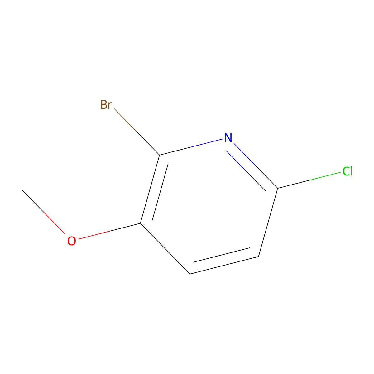 2-Bromo-6-chloro-3-methoxypyridine molecular structure, CAS 1256819-37-0