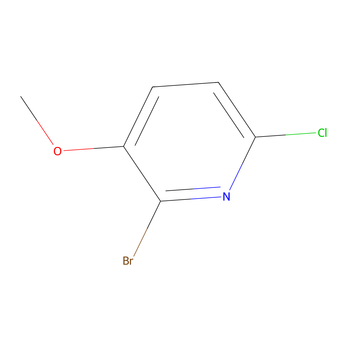 2-Bromo-6-chloro-3-methoxypyridine molecular structure, CAS 1256819-37-0