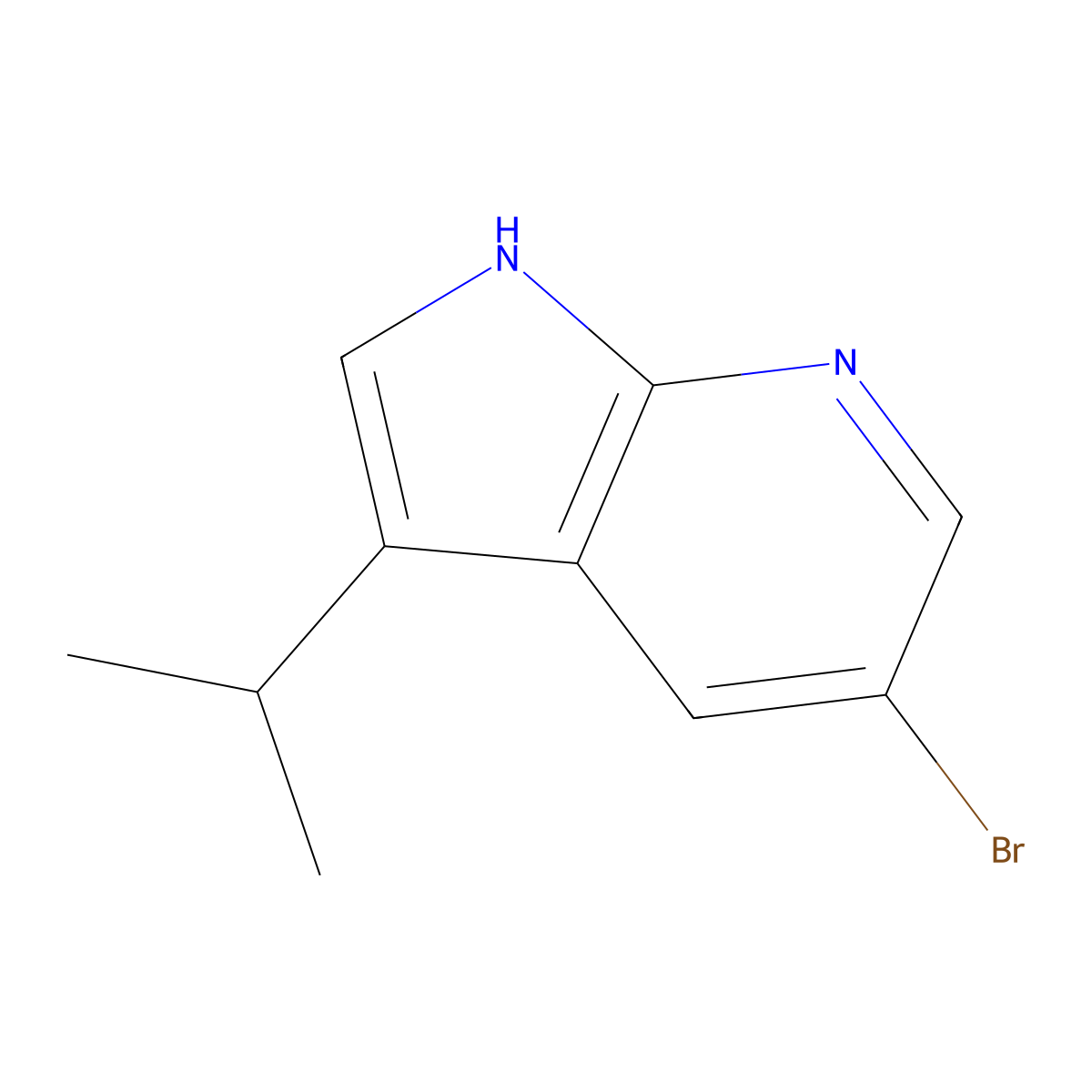 5-Bromo-3-isopropyl-1H-pyrrolo[2,3-b]pyridine molecular structure, CAS 1256819-54-1