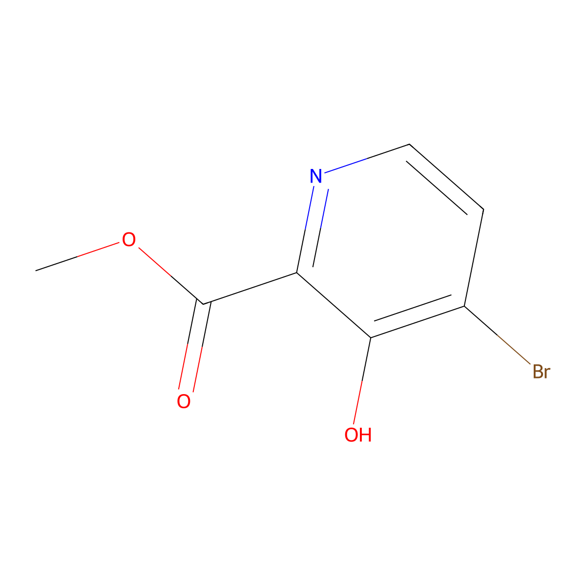 Methyl 4-bromo-3-hydroxypyridine-2-carboxylate molecular structure, CAS 1256819-55-2