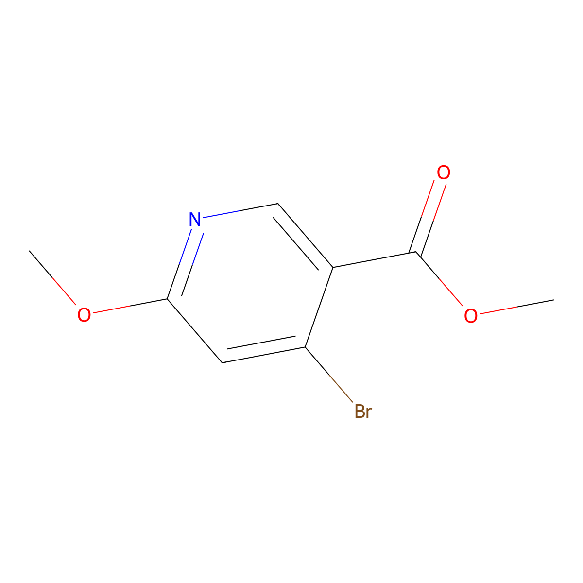 Methyl 4-bromo-6-methoxynicotinate molecular structure, CAS 1256819-58-5