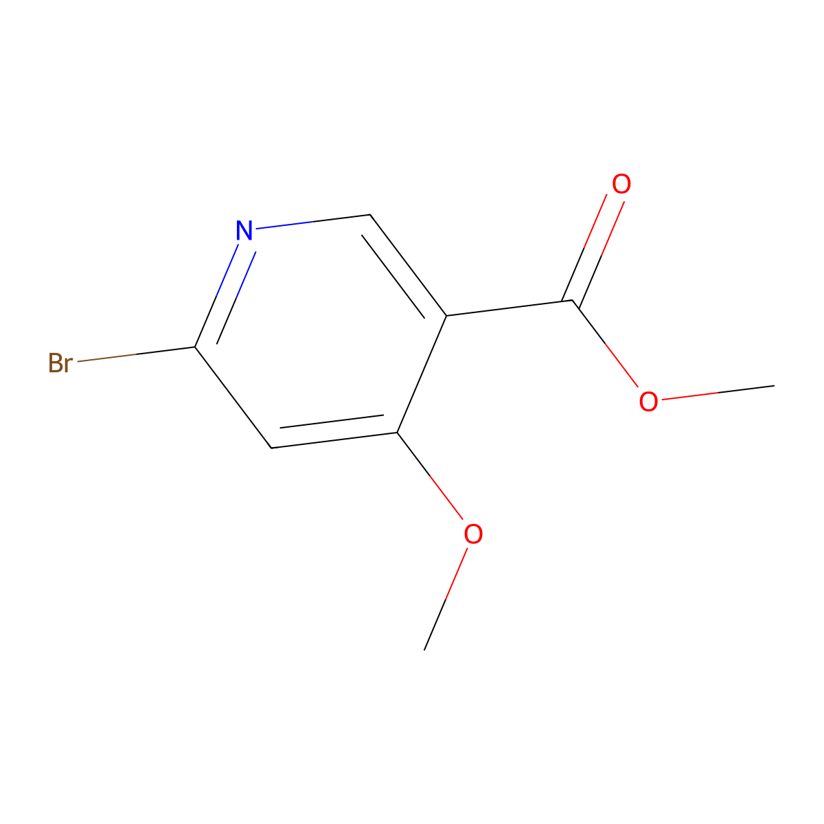 Methyl 6-bromo-4-methoxynicotinate molecular structure, CAS 1256819-61-0