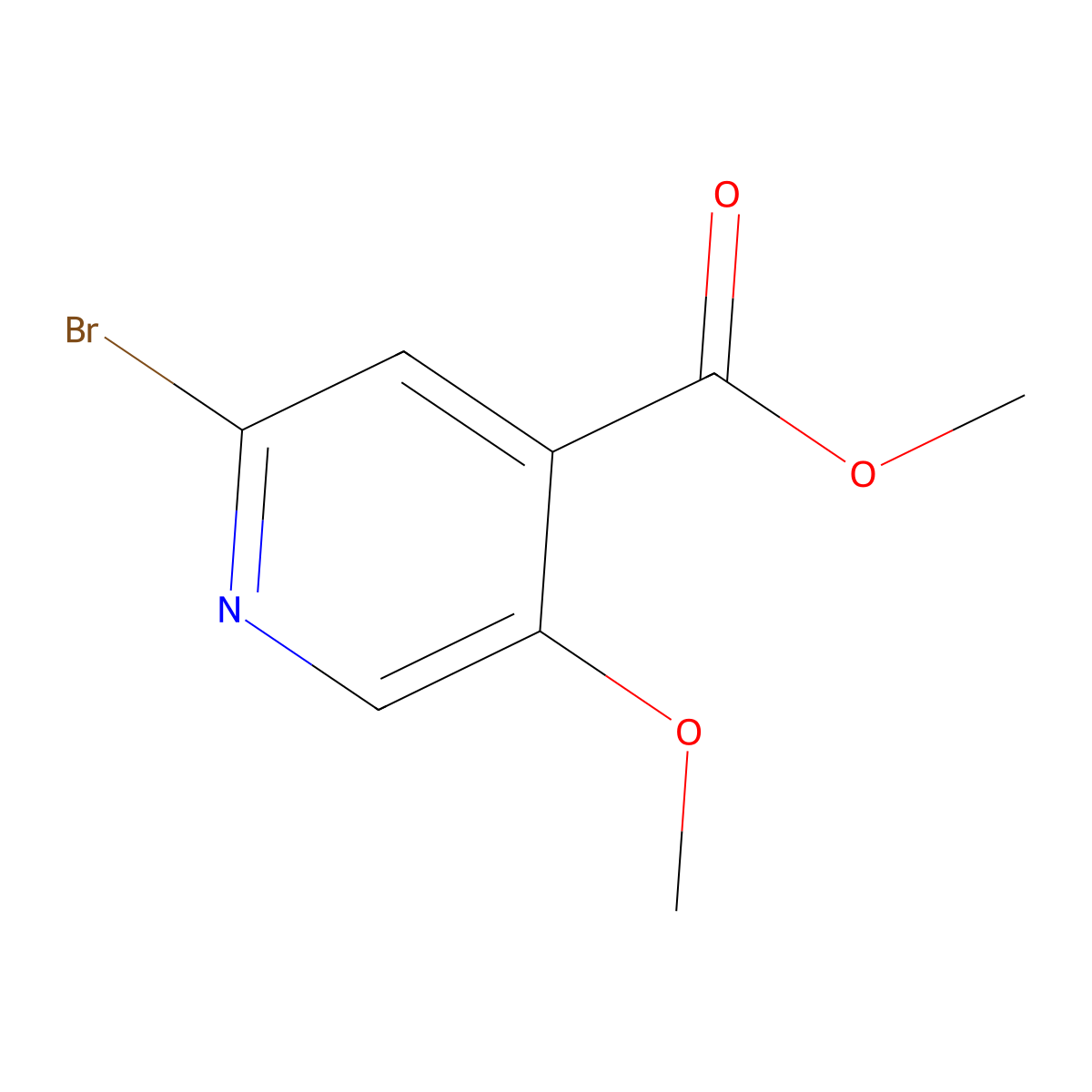 Methyl 2-bromo-5-methoxyisonicotinate molecular structure, CAS 1256819-65-4