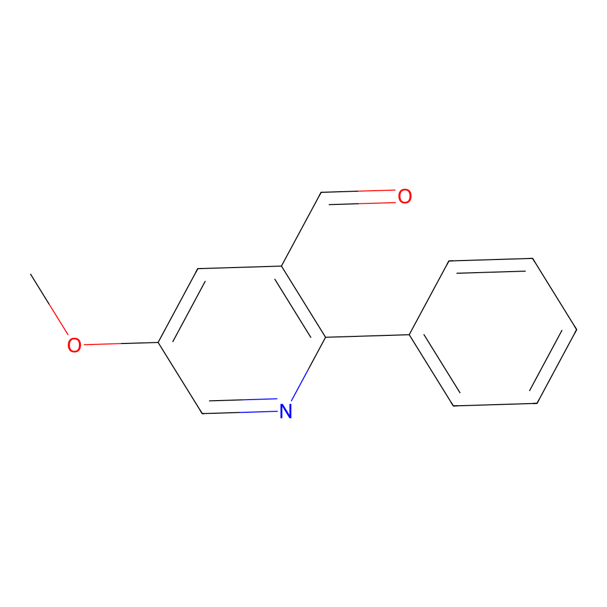 5-Methoxy-2-phenylpyridine-3-carbaldehyde molecular structure, CAS 1256819-66-5