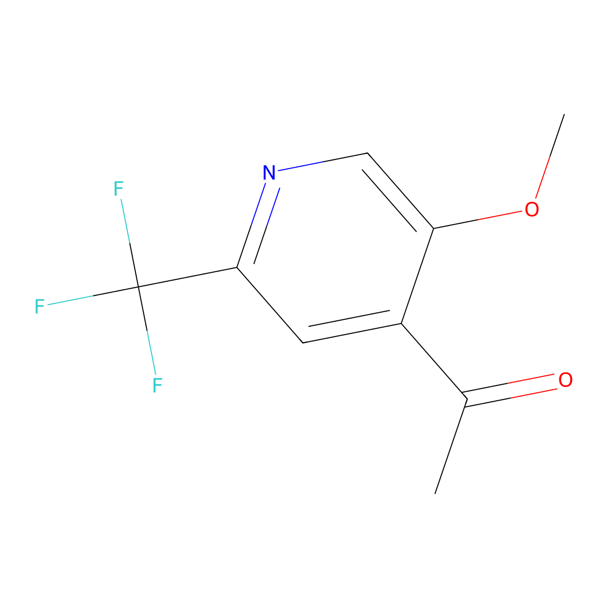 1-(5-Methoxy-2-(trifluoromethyl)pyridin-4-yl)ethan-1-one molecular structure, CAS 1256819-69-8