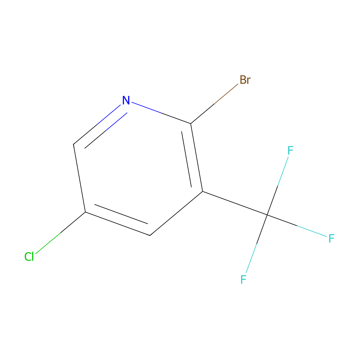 2-Bromo-5-chloro-3-(trifluoromethyl)pyridine molecular structure, CAS 1256820-00-4