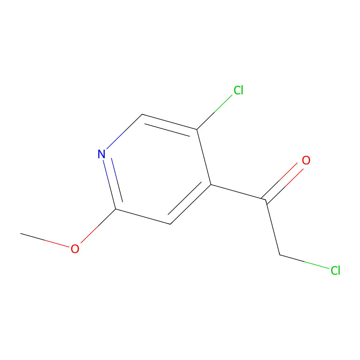 2-Chloro-1-(5-chloro-2-methoxypyridin-4-yl)ethan-1-one molecular structure, CAS 1256820-01-5